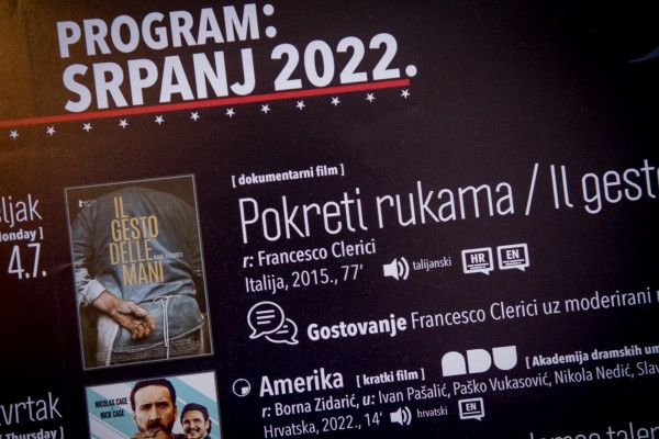 Projekcija filma "Pokreti rukama" i moderirani razgovor Francesco Clerici / Mario Županović